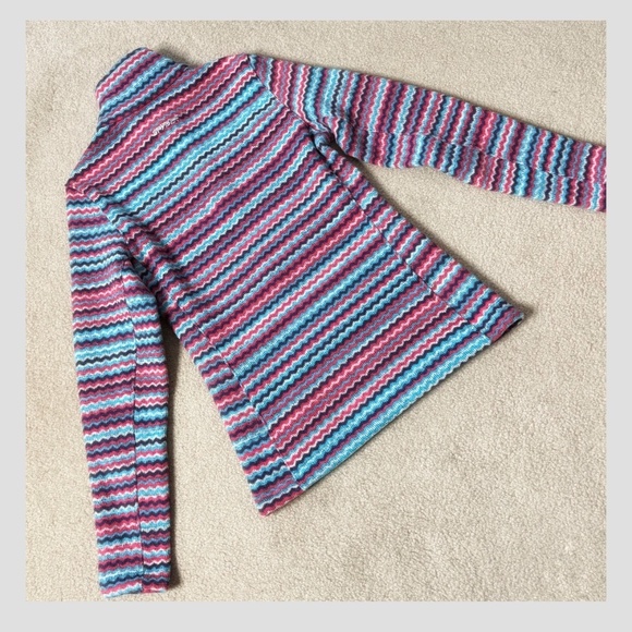 Spyder Savona 1/4 Zip Fleece Mock Neck Colorful Stripe Pullover Top Shirt Size 8 - Picture 3 of 14